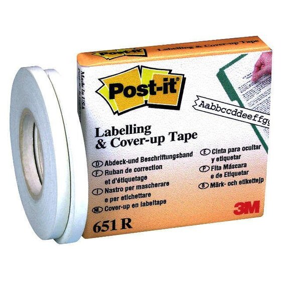 Post-it® Abdeck- und Beschriftungsband, 17,7 m x 4 mm, Schachtel mit 2 Nachfüllrollen