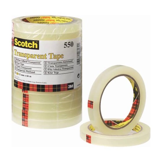 Scotch® Klebeband Transparent 550, Polypropylenfolie, Bandgröße 66 m x 19 mm, 8 Rollen