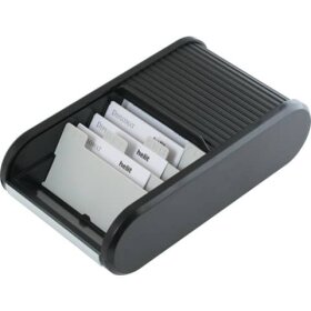 Helit Visitenkartenbox Linear - für 300 Karten, schwarz