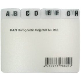 HAN Register A - Z, DIN A8 quer, 12-teilig, für...