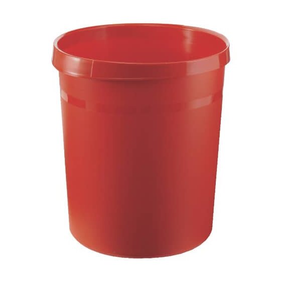 HAN Papierkorb GRIP - 18 Liter, rund, 2 Griffmulden, extra stabil, rot