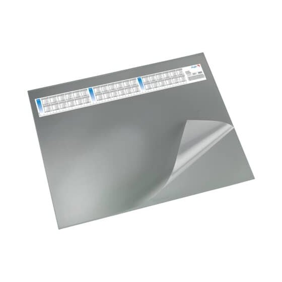 Läufer Schreibunterlage DURELLA DS - mit Vollsichtauflage, Kalender, 65 x 52 cm, grau