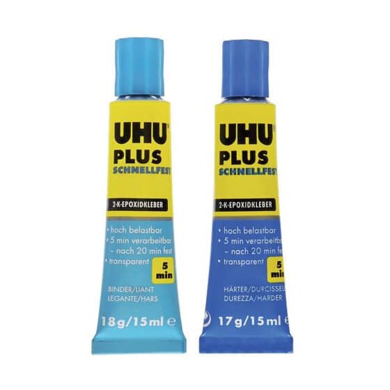 UHU® PLUS SCHNELLFEST, 2-Komponenten-Epoxidharzkleber, ohne Lösungsmittel, 35 g