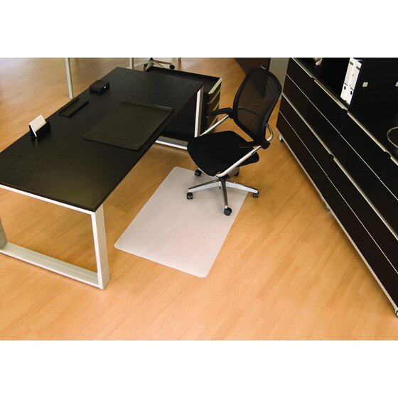 RS office products BSM Bodenschutzmatte milchig für glatte/harte Böden - Form 0, 120 x 90 cm