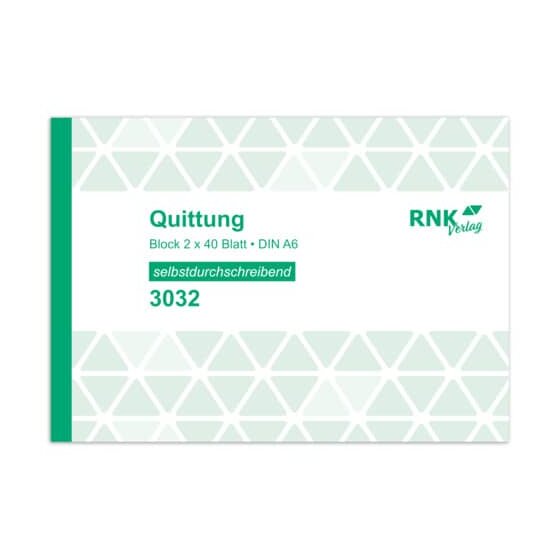 RNK Verlag Quittung  - A6 quer, MP, SD, 2 x 40 Blatt