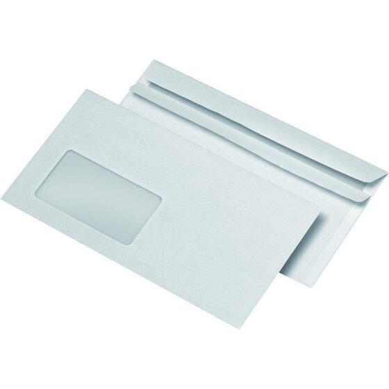 Elepa - rössler kuvert Briefumschläge DIN lang (220x110 mm), mit Fenster, selbstklebend, 72 g/qm, 1.000 Stück