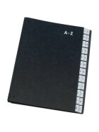 Q-Connect® Pultordner Hartpappe - A - Z, 24 Fächer, Farbe schwarz