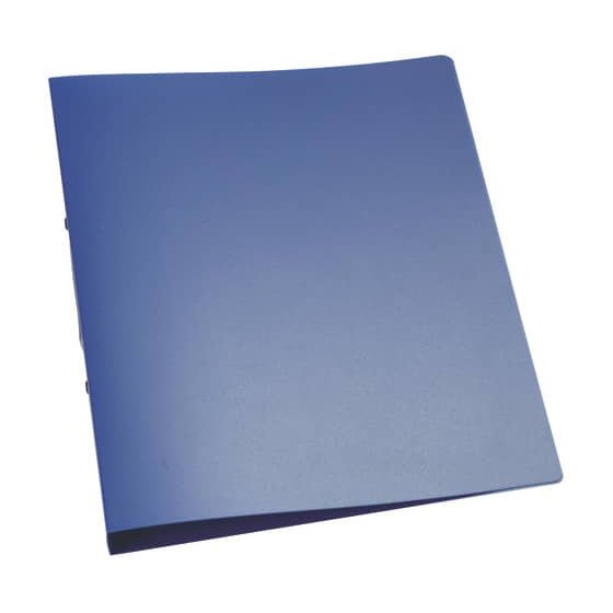 Q-Connect® Ringbuch transparent - A4, 2-Ring, Ring-Ø 25 mm, blau-transparent
