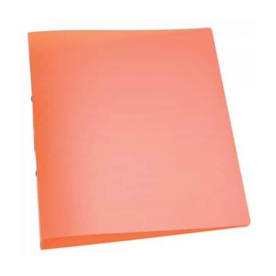 Q-Connect® Ringbuch transparent - A4, 2-Ring, Ring-Ø 25 mm, orange-transparent