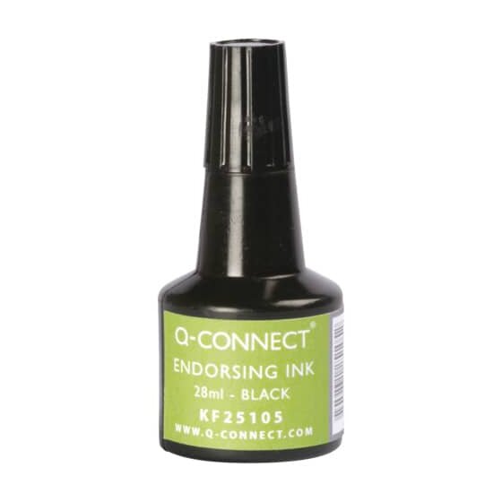 Q-Connect® Stempelfarbe - ohne Öl, 28 ml, schwarz