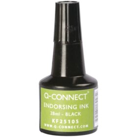 Q-Connect® Stempelfarbe - ohne Öl, 28 ml, schwarz