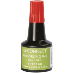 Q-Connect® Stempelfarbe - ohne Öl, 28 ml, rot