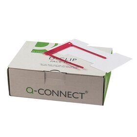 Q-Connect D-Clip/ Magi-Clip Archivbinder - 8 cm, 100 Stück, rot