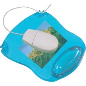Q-Connect® Mousepad mit Gelauflage - blau-transparent