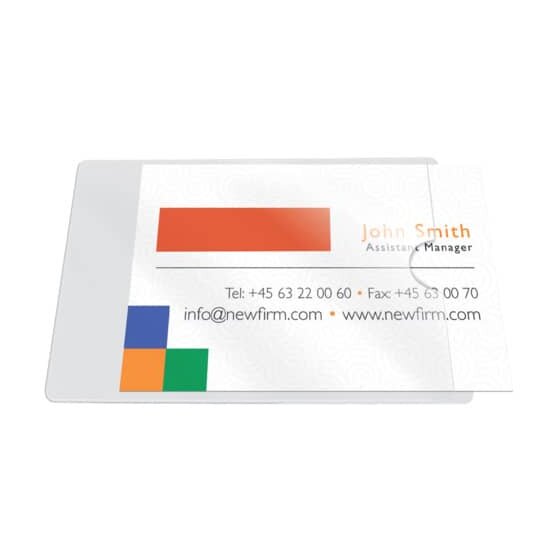 Q-Connect® Visitenkartentaschen - Öffnung an der kurzen Seite, 9,3 x 5,6 cm, 10 Stück