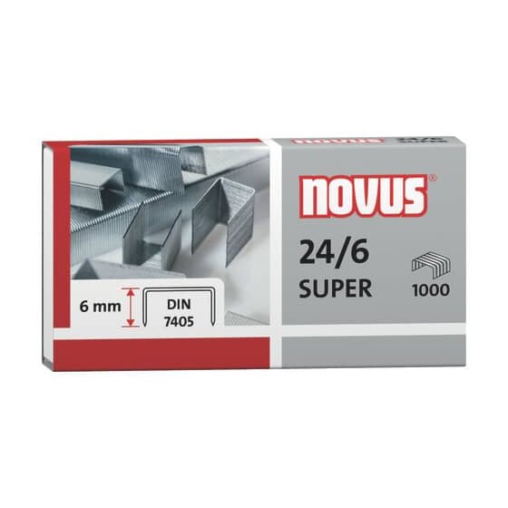 Novus® Heftklammern Nr. 24/6 DIN Super - Stahldraht, verzinkt