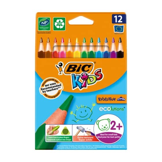 BiC® Buntstift Kids ECOlutions EVOLUTION Triangle - Kartonetui à 12 Farben sortiert