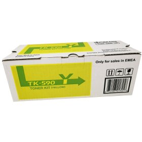 Toner-Kit TK-590Y, für Kyocera Drucker, ca. 5.000 Seiten, gelb