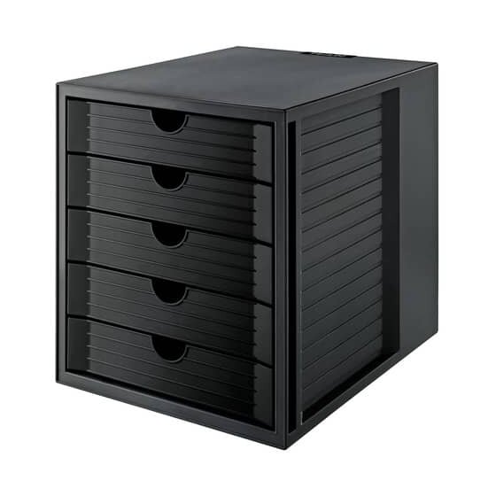 HAN Schubladenbox SYSTEMBOX KARMA - A4/C4, 5 geschlossene Schubladen, öko-schwarz