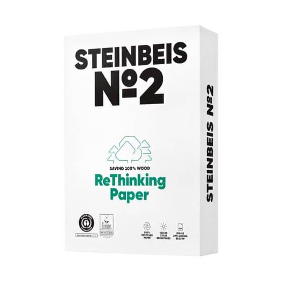 Steinbeis No. 2 - Trend White - Recyclingpapier, A3, 80g, weiß, 500 Blatt