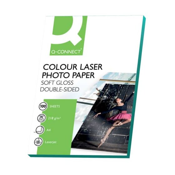 Q-Connect® Colour Laser Fotopapier - A4, 210 g/qm, weiß, 100 Blatt
