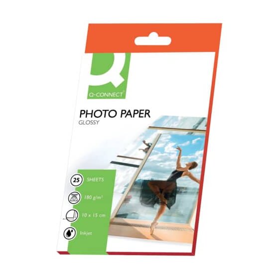 Q-Connect® Inkjet-Photopapiere - 10x15 cm, hochglänzend, 180 g/qm, 25 Blatt