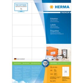 Herma 4473 Etiketten Premium A4, weiß 70x41 mm...