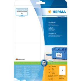 Herma 5063 Etiketten Premium A4, weiß 105x148 mm...