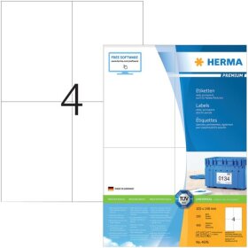 Herma 4676 Etiketten Premium A4, weiß 105x148 mm...