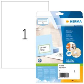 Herma 5065 Etiketten Premium A4, weiß 210x297 mm...
