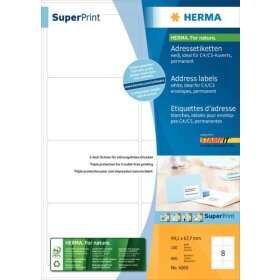 Herma 4269 Adressetiketten Premium A4, weiß 99,1x67,7 mm Papier matt 800 St.