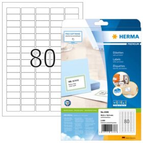 Herma 4336 Etiketten Premium A4, weiß 35,6x16,9 mm...