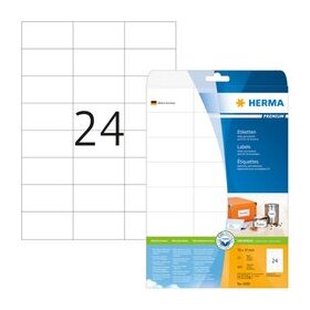 Herma 4390 Etiketten Premium A4, weiß 70x37 mm...