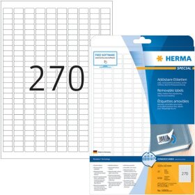 Herma 10000 Etiketten A4 weiß 17,8x10 mm Movables/ablösbar Papier matt 6750 St.