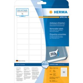 Herma 10003 Etiketten A4 weiß 35,6x16,9 mm...