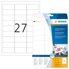 Herma 4347 Etiketten A4 weiß 63,5x29,6 mm...