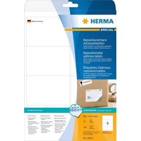 Herma 10018 Adressetiketten A4 weiß 99,1x67,7 mm...
