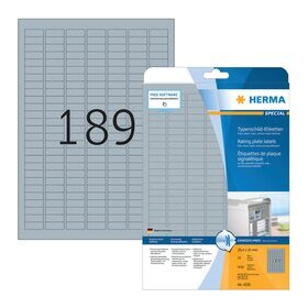 HERMA 4220 Typenschildetiketten - 25,4 x 10 mm, silber,...