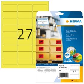 Herma 5140 Etiketten A4 neon-gelb 63,5x29,6 mm Papier...