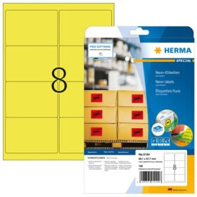 Herma 5144 Etiketten A4 neon-gelb 99,1x67,7 mm Papier...