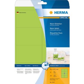 Herma 5147 Etiketten A4 neon-grün 99,1x67,7 mm...
