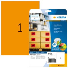 Herma 5149 Etiketten A4 neon-orange 210x297 mm Papier...