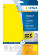 Herma 8033 Signal-Schilder strapazierfähig A4 210x297 mm gelb stark haftend Folie matt wetterfest 25 St.