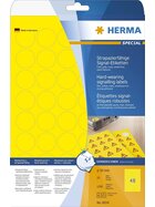 Herma 8034 Signal-Etiketten strapazierfähig A4 Ø 30 mm rund gelb stark haftend Folie matt wetterfest 1200 St.