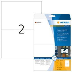 Herma 9535 Etiketten A4 Outdoor Klebefolie weiß 210x148 mm Folie matt 20 St.