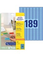 Avery Zweckform® L6048-20 Etiketten - 25,4 x 10 mm, blau, 3.780 Etiketten/20 Blatt, wiederablösbar