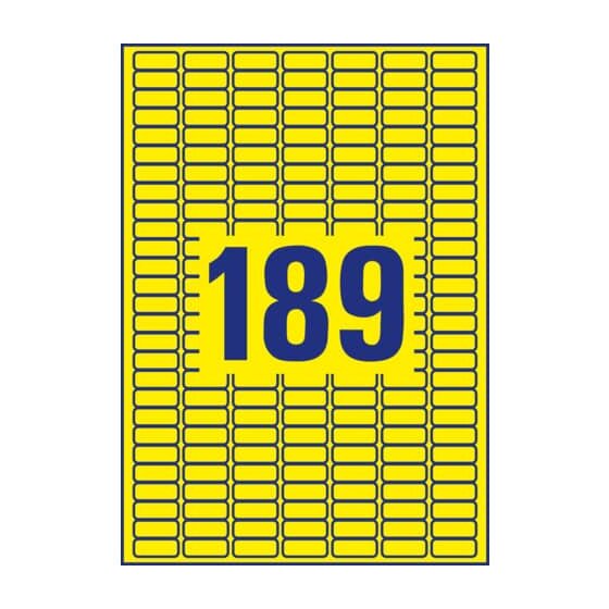 Avery Zweckform® L6037-20 Etiketten - 25,4 x 10 mm, gelb, 3.780 Etiketten/20 Blatt, wiederablösbar