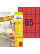 Avery Zweckform® L4790-20 Etiketten - 38,1 x 21,2 mm, rot, 1.300 Etiketten/20 Blatt, wiederablösbar