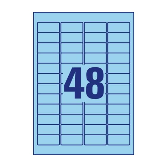 Avery Zweckform® L6039-20 Etiketten - 45,7 x 21,2 mm, blau, 960 Etiketten/20 Blatt, wiederablösbar