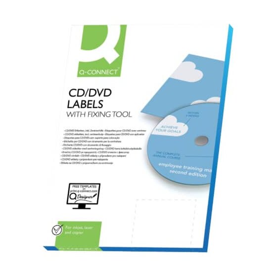 Q-Connect® CD-Etiketten - Classic Size, weiß, 50 Stück/25